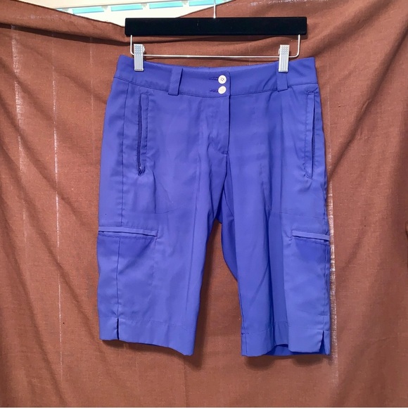 🏌️‍♀️Nike Golf Tour Performance Women's Mid Rise Purple Golf Long Shorts Small - Picture 1 of 7